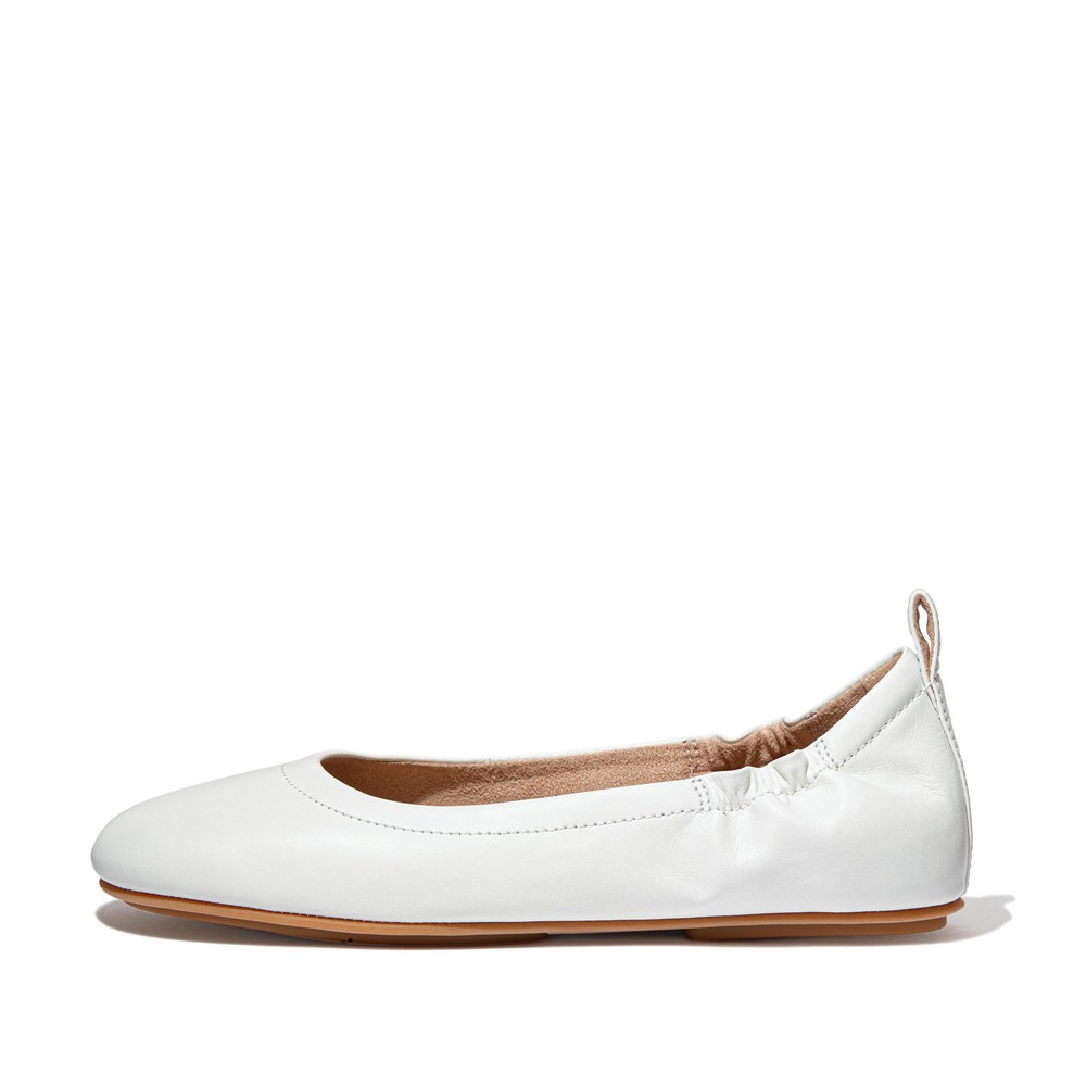 Fitflop Womens Ballet Flats White - Allegro Soft Leather - ZN7521493